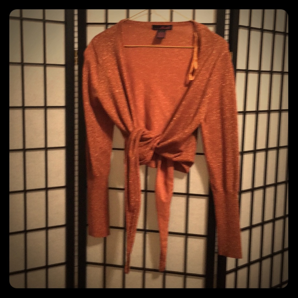 Front tie sparkly sweater!